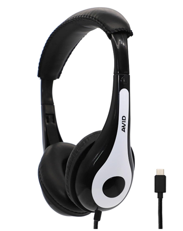 AVID AE-35, slitstark on-ear hörlur för skola med USB-C anslutning